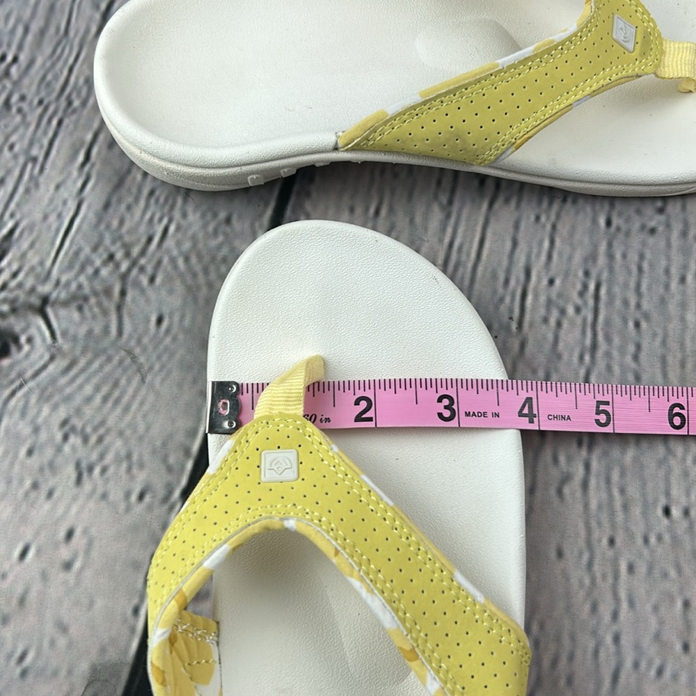🪷 SPENCO YUMI BOKEH Support Sundress (Yellow) Thong Slip On Flip Flop Sandals - Picture 10 of 17
